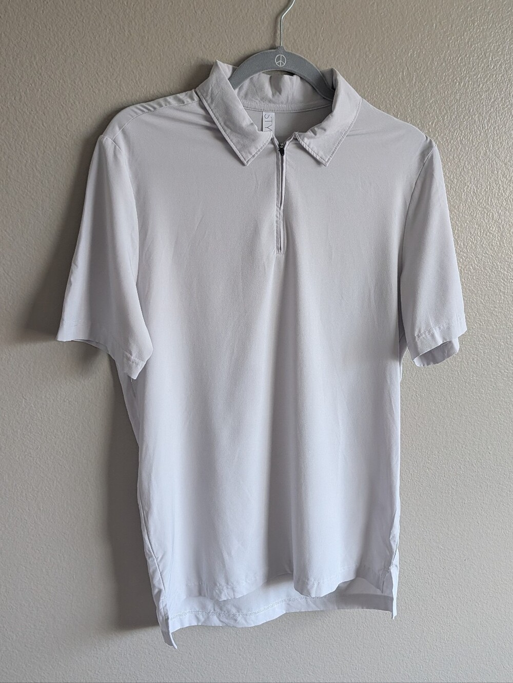 Stylus White Quarter Zip Golf Polo Athletic Performance Casual Shirt Size S